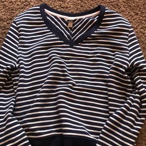 navy v-neck hoodie